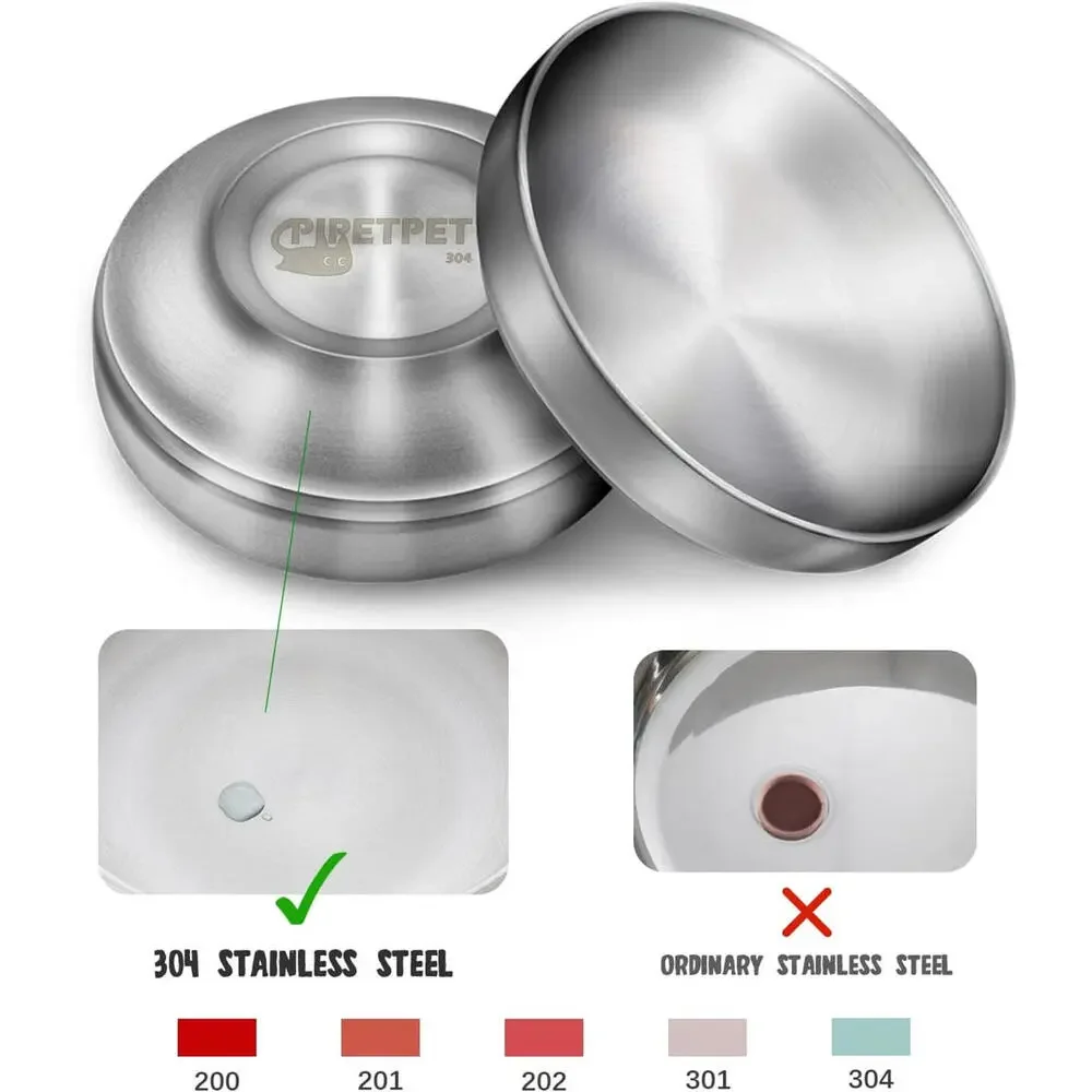 Stainless Steel Cat Bowl 2 Pack Metal Dog Bowls for Food and Water Easy Clean